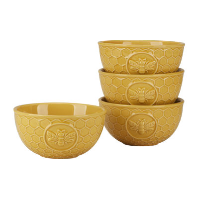 Certified International French Bees 4-pc. Earthenware Ice Cream Bowl