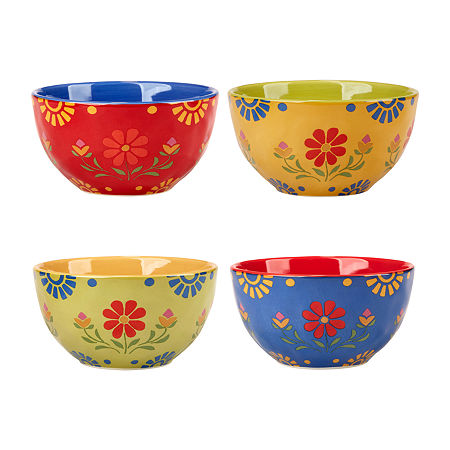 Certified International Spice Love 4-pc. Earthenware Ice Cream Bowl, One Size, Red