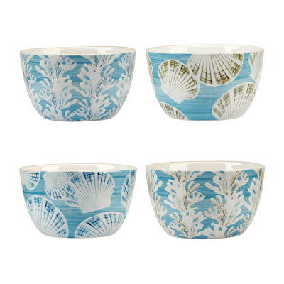 Certified International Beyond The Shore 4-pc. Earthenware Ice Cream Bowl