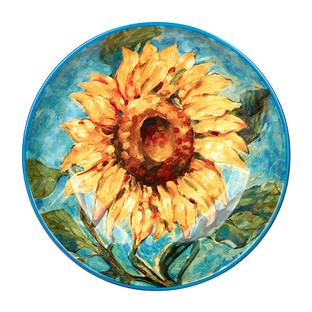 Certified International Golden Sunflowers Serving Bowl, One Size, Blue