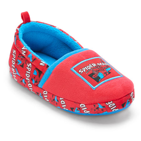 Disney Collection Boys Spiderman Slip-On Slippers, 13-1, Blue