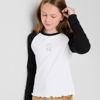 Thereabouts Little & Big Girls Round Neck Long Sleeve Graphic T-Shirt