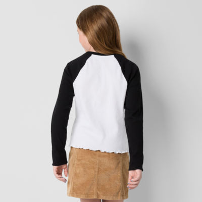 Thereabouts Little & Big Girls Round Neck Long Sleeve Graphic T-Shirt