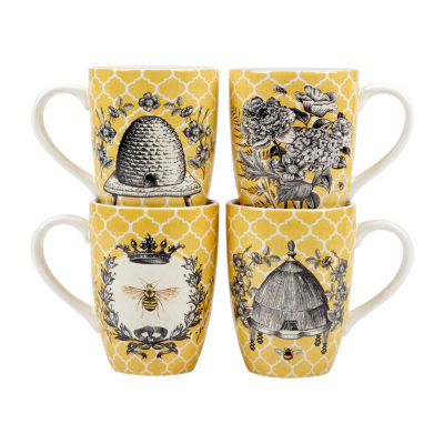 Certified International French Bees 4-pc. Dishwasher Safe Coffee Mug