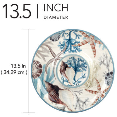 Certified International Beyond The Shore Earthenware Chip & Dip Set