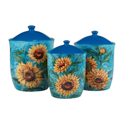 Certified International Golden Sunflowers 3-pc. Canister