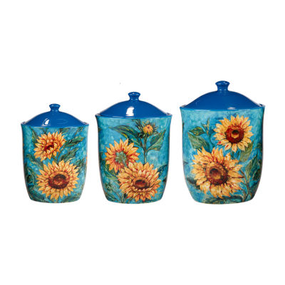 Certified International Golden Sunflowers 3-pc. Canister