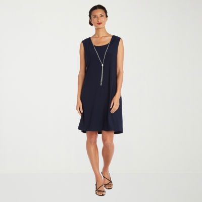 R & M Richards Womens Jacket Dress With Removable Necklace