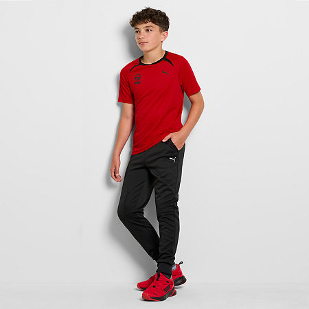 PUMA Big Boys Tapered Fleece Jogger Pant, Large (14-16), Black