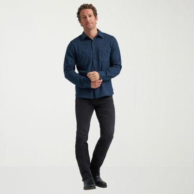 Lee Brushed Knit Mens Long Sleeve Regular Fit Button-Down Shirt