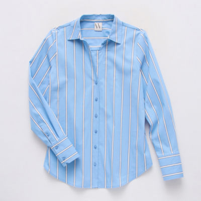 Worthington Womens Plus Long Sleeve Blouse