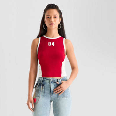 Joaquina for JCPenney Womens-Juniors Crew Neck Tank Top