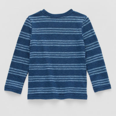 Okie Dokie Textured Knit Toddler & Little Boys Crew Neck Long Sleeve T-Shirt
