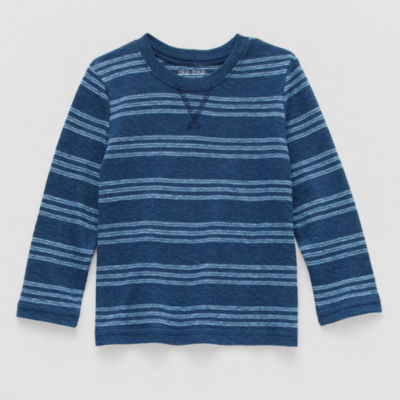 Okie Dokie Textured Knit Toddler & Little Boys Crew Neck Long Sleeve T-Shirt