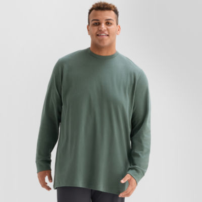 Stylus Mens Crew Neck Long Sleeve Big and Tall T-Shirt, Color