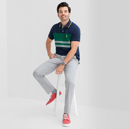 Uspa U.s. Polo Assn. Colorblock Mens Classic Fit Short Sleeve Polo Shirt In Multi