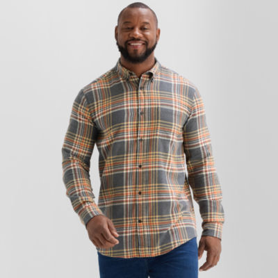 St. John's Bay Mens Long Sleeve Classic Fit Big and Tall Flannel Shirt