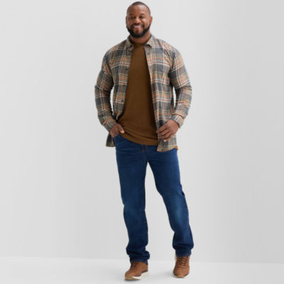 St. John's Bay Mens Long Sleeve Classic Fit Big and Tall Flannel Shirt