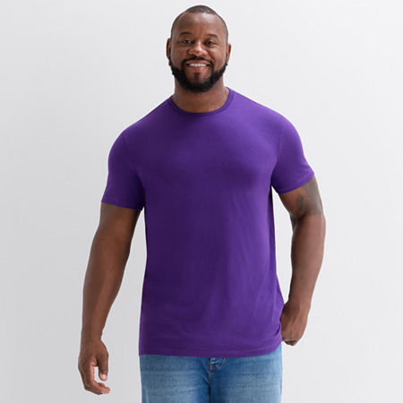 St. John's Bay Super Soft Mens Crew Neck Short Sleeve Big And Tall T-shirt In Purple