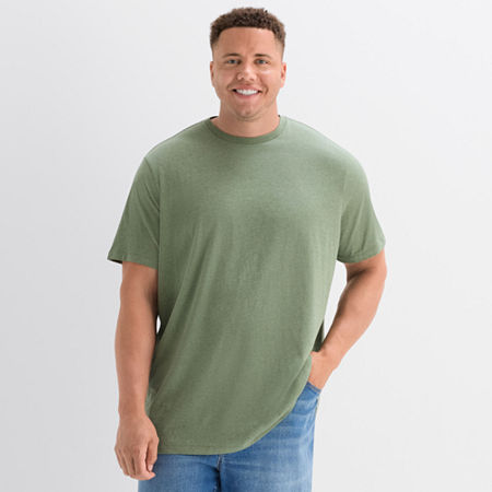 St. John's Bay Super Soft Mens Crew Neck Short Sleeve Big And Tall T-shirt In Green