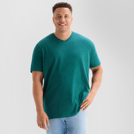 St. John's Bay Super Soft Mens V Neck Short Sleeve Quick Dry Big and Tall T-Shirt, 5x-large, Blue