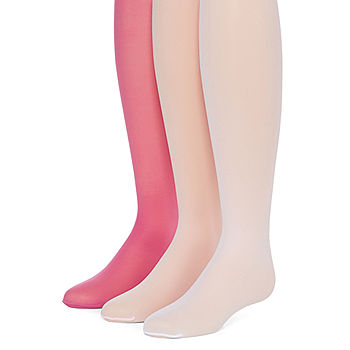 Okie Dokie® 3-pk. Tights - Girls 2-6-JCPenney, Color: Pink/white