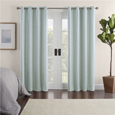 Eclipse Ambiance Geo Draft Stopper Grommet Top Energy Saving 100% Blackout Single Curtain Panel
