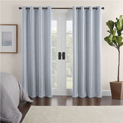 Eclipse Ambiance Geo Draft Stopper Energy Saving 100% Blackout Grommet Top Curtain Panel