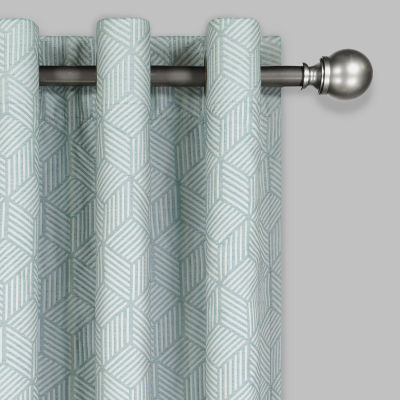 Eclipse Ambiance Geo Draft Stopper Grommet Top Energy Saving 100% Blackout Single Curtain Panel