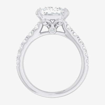 (G-H / Si1-Si2) Womens 3 1/2 CT. T.W Lab Grown White Diamond 14K Gold Side Stone Engagement Ring