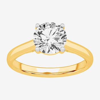 Diamond Solitaire Ring 1 carat Round 14K Yellow Gold (I2/I)