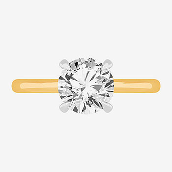 Solitaire Ring (G-H / Si1-Si2) Womens 2 CT. T.W. Lab Grown White Diamond  14K Gold Round Solitaire Engagement Ring - JCPenney