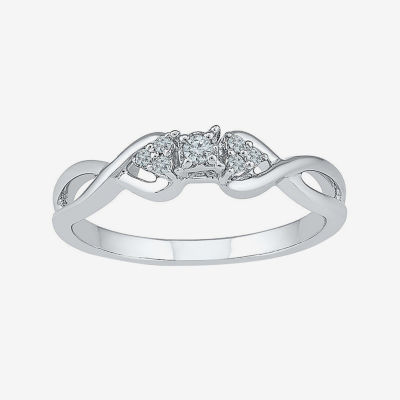 Promise Ring Diamond Accent Sterling Silver