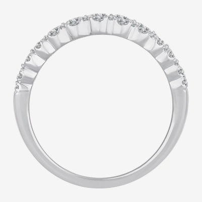 Womens 1 CT. T.W. Natural White Diamond 10K White Gold Anniversary Band