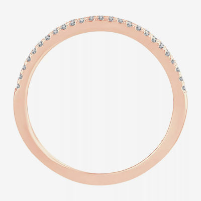 1/5 CT. Natural White Diamond 10K Rose Gold Anniversary Wedding Band