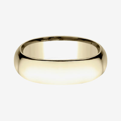 Mens 14K Yellow Gold 7MM Light Comfort-Fit Wedding Band