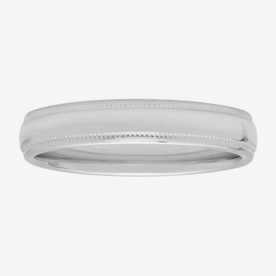  Womens 4mm Sterling Silver Wedding Band 