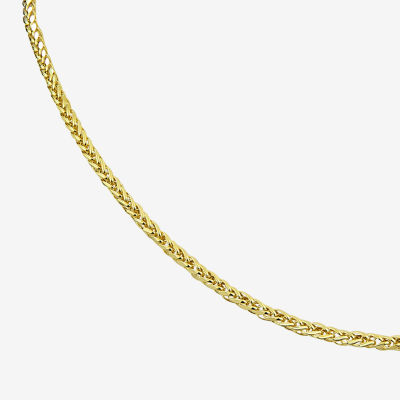 14K Gold 18 Inch Hollow Wheat Chain Necklace