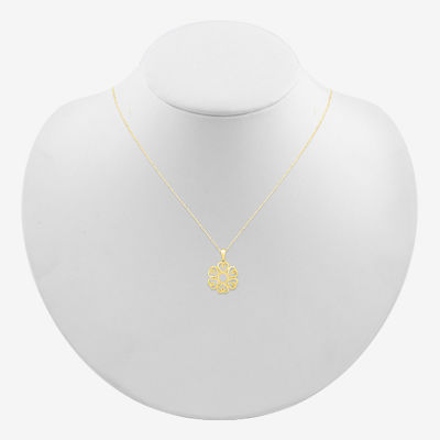 Womens 10K Gold Knot Pendant Necklace