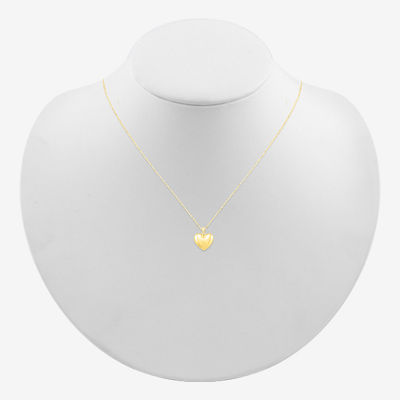 Womens 10K Gold Heart Pendant Necklace