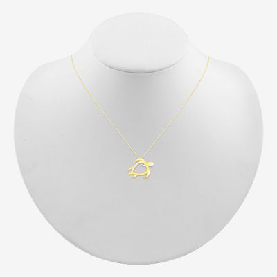 Womens 10K Gold 18 Inch Pendant Necklace