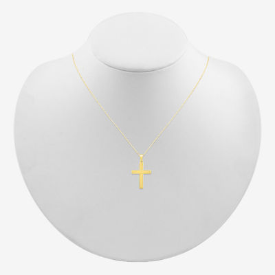 Womens 10K Gold Cross Pendant Necklace