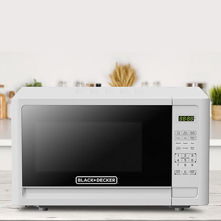 Black+Decker 1.1 Cu Ft Counter Microwave, One Size, White