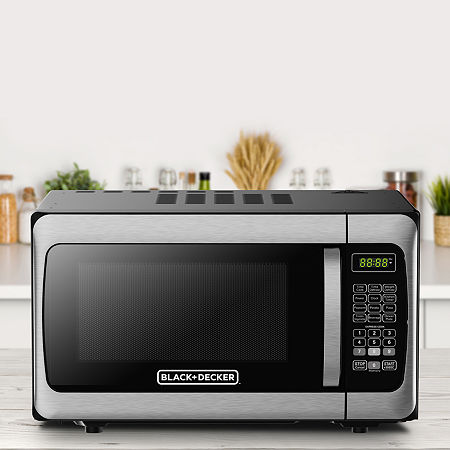 Black+Decker 1.1 Cu Ft Counter Microwave, One Size, Stainless Steel