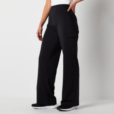 Stylus Womens Mid Rise Wide Leg Cargo Pant-Misses Long