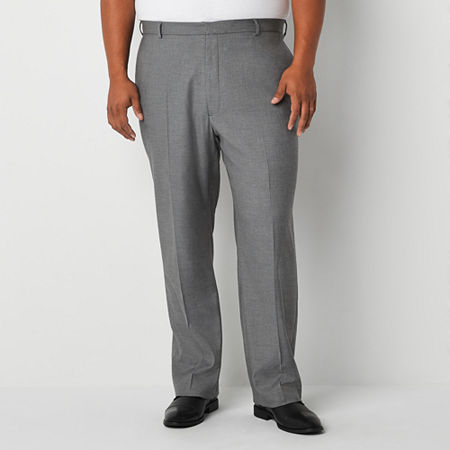 J. Ferrar Ultra Comfort Mens Big & Tall Medium Gray Flat Front Suit Pants, 52 32, Gray