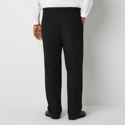 J. Ferrar Ultra Comfort Mens Big & Tall Black Flat Front Suit Pants