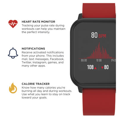Q7+ Unisex Adult Red Smart Watch Q7201-18-G15