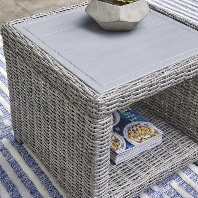 Signature Design by Ashley Naples Beach Weather Resistant Patio Side Table