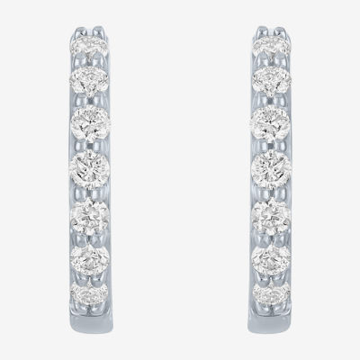 (H-I / SI2-I1) Diamond Addiction 1/4 CT. T.W. Lab Grown White 13mm Hoop Earrings